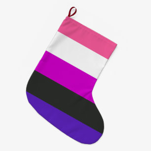 Genderfluid Pride Flag Large Christmas Stocking