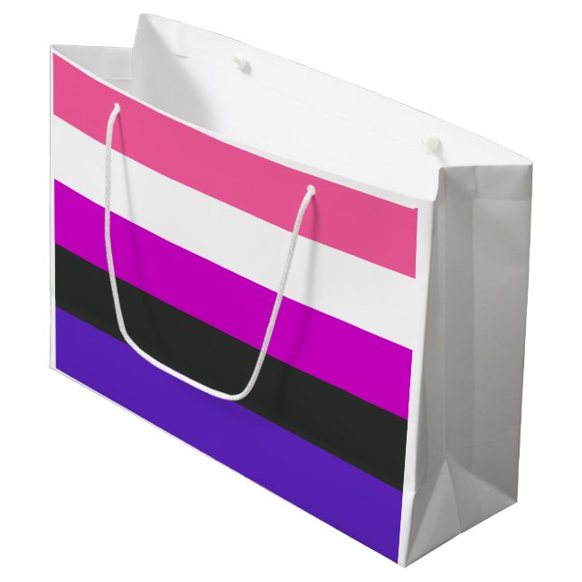 Genderfluid Pride Flag Large Gift Bag (Front Angled)