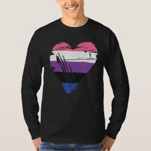 Genderfluid Pride Flag Love Gender Fluid Heart Fla T-Shirt