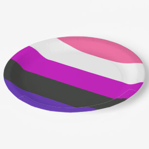 Genderfluid Pride Flag Paper Plate