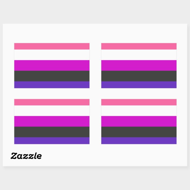 Genderfluid Pride Flag Rectangular Sticker (Sheet)