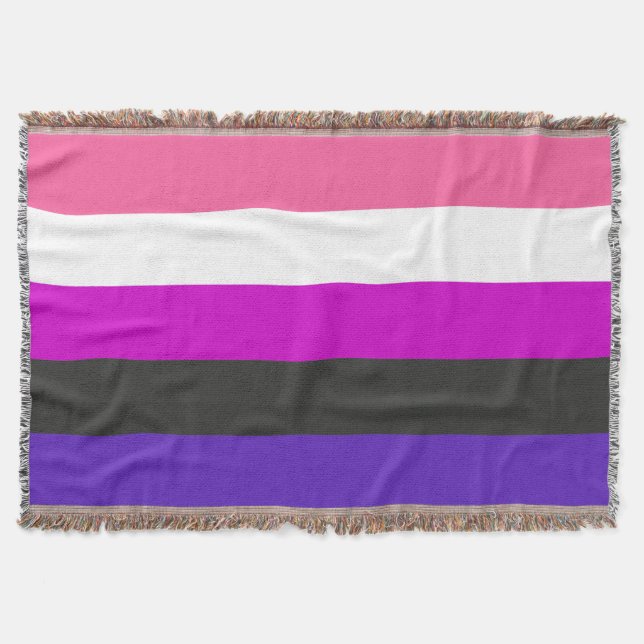 Genderfluid Pride Flag Throw Blanket (Front)