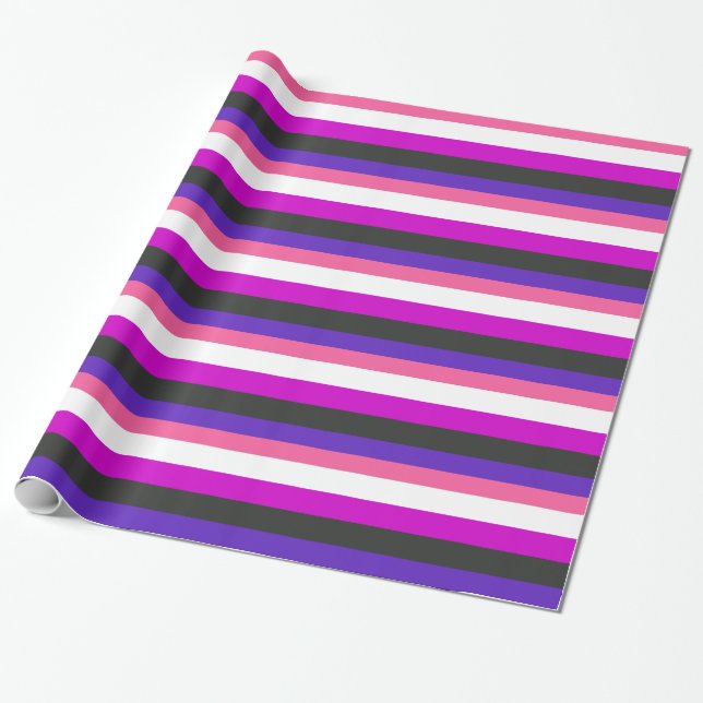 GENDERFLUID PRIDE FLAG WRAPPING PAPER (Unrolled)