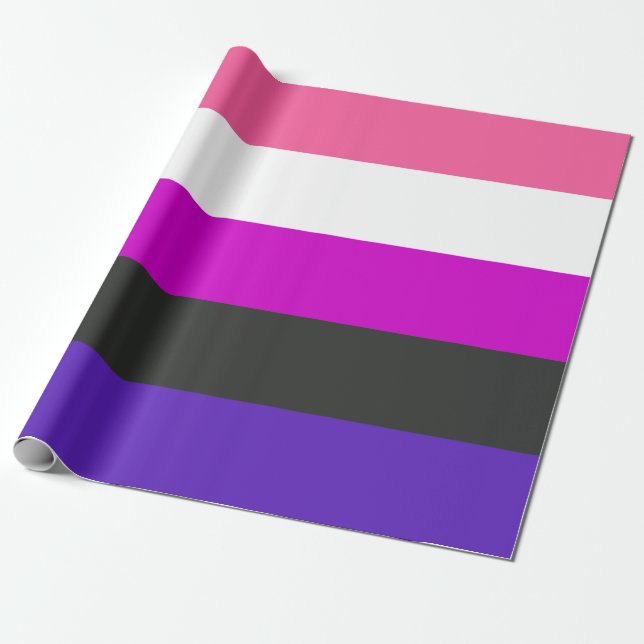 Genderfluid Pride Flag Wrapping Paper (Unrolled)