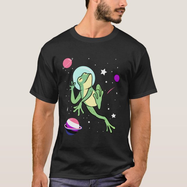 Genderfluid Pride Frog Genderfluid Gift T-Shirt (Front)