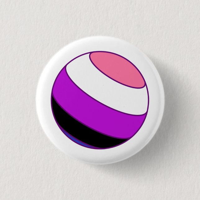 Genderfluid Pride Sphere 3 Cm Round Badge (Front)
