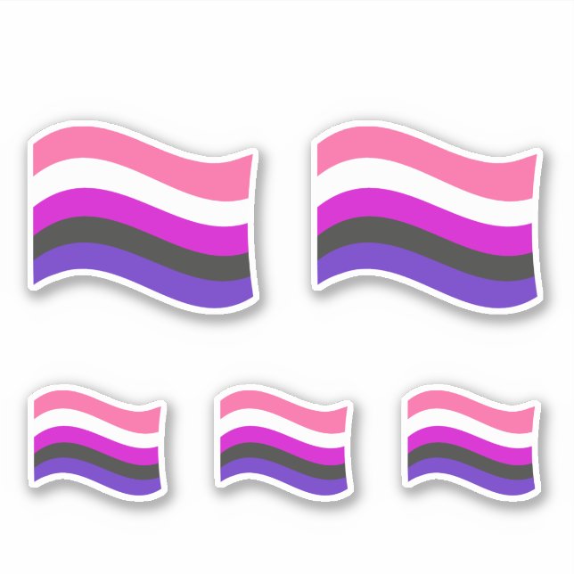 Genderfluid Pride Wavy Flag (Front)