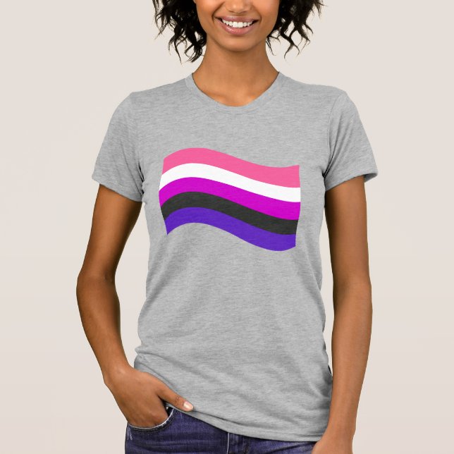 Genderfluid Pride Wavy Flag T-Shirt (Front)