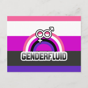 GENDERFLUID RAINBOW POSTCARD