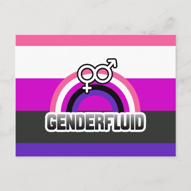 GENDERFLUID RAINBOW POSTCARD (Front)