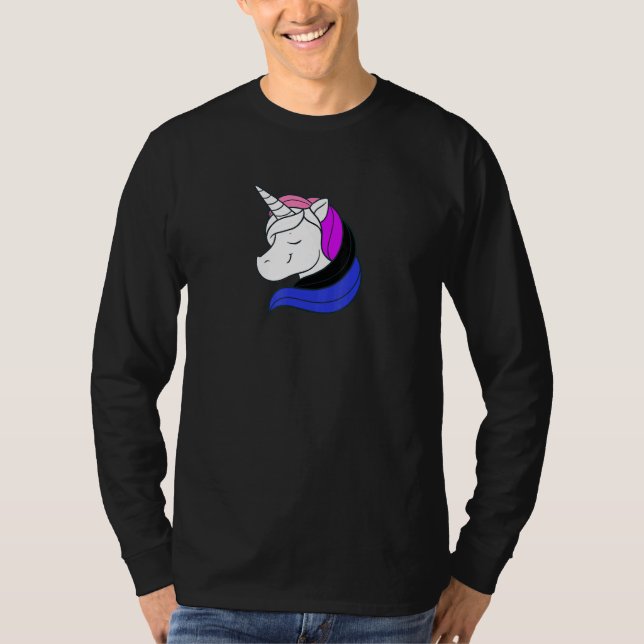 Genderfluid Unicorn Nonbinary Flag Gay Pride Month T-Shirt (Front)