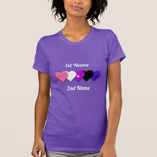 Genderfluidity pride design with hearts/a couple's T-Shirt (Front)