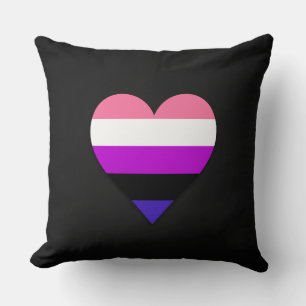 Genderfluidity pride heart design cushion