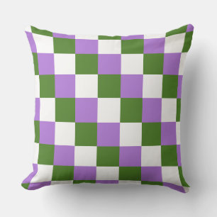 Genderqueer colours chequered pattern throw pillow