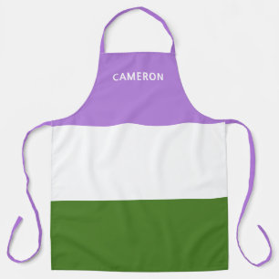 Genderqueer Flag Monogrammed Apron