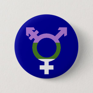 Genderqueer Flag Trans Symbol 6 Cm Round Badge