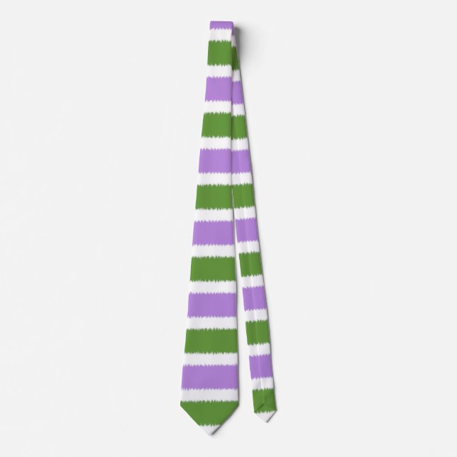Genderqueer Flag Wide Stripe Neck Tie (Front)