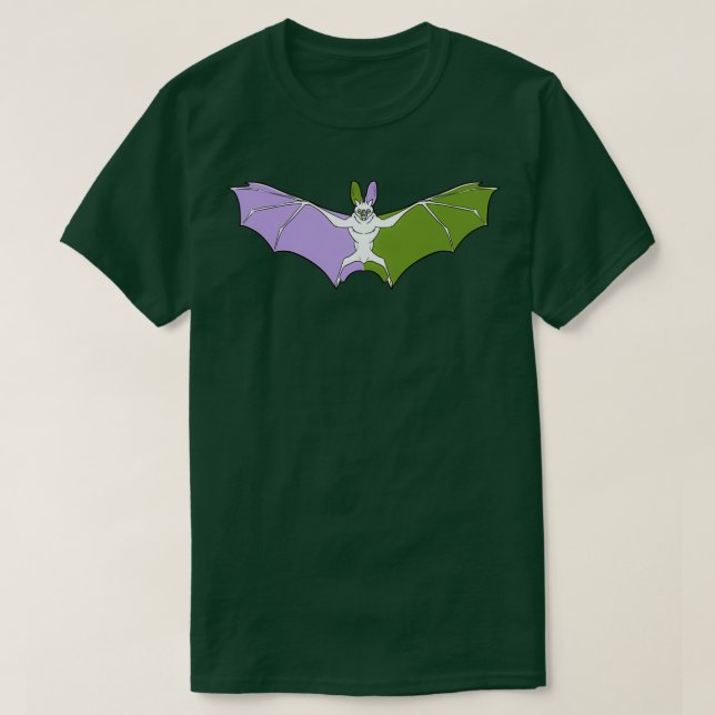 GenderQueer Pride Bat T-Shirt (Design Front)