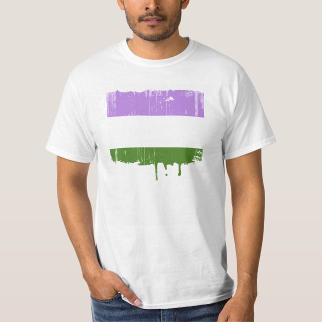 GENDERQUEER PRIDE DISTRESSED DESIGN T-Shirt (Front)