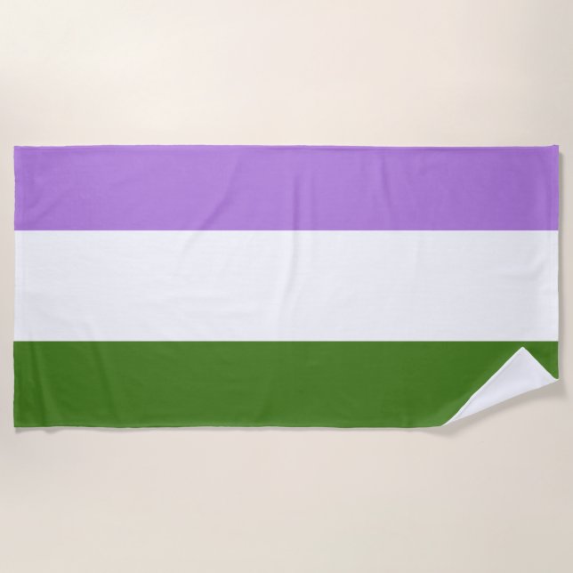 Genderqueer Pride Flag Beach Towel (Front)
