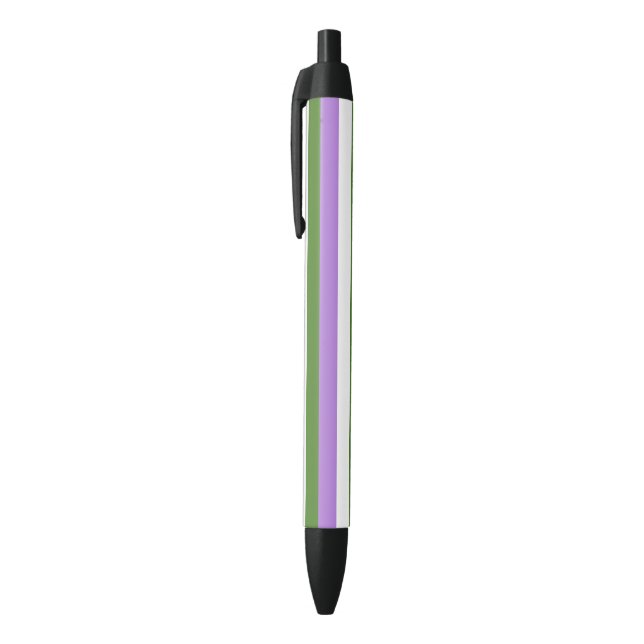 Genderqueer Pride Flag Black Ink Pen (Top (Vertical))