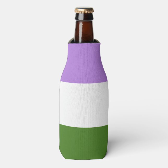 Genderqueer Pride Flag Bottle Cooler (Bottle Front)
