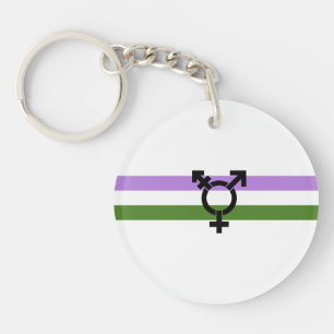 Genderqueer Pride Flag Key Ring