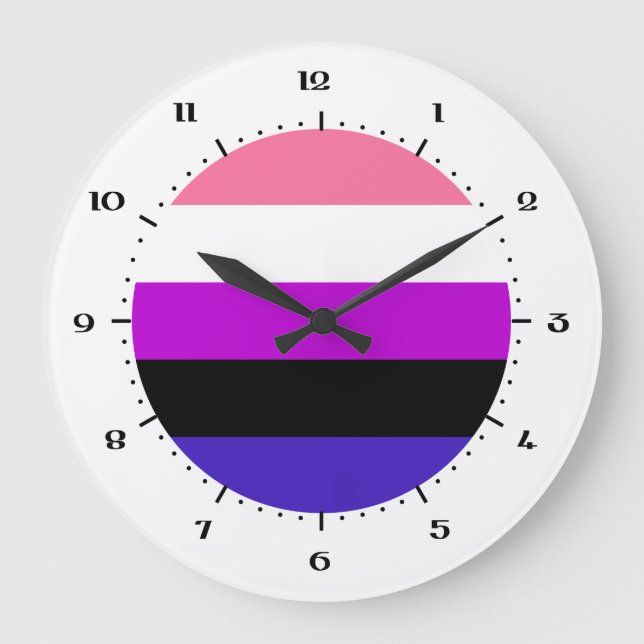 Genderqueer Pride flag Large Clock (Front)