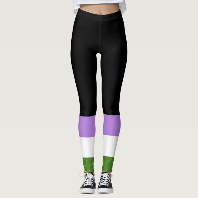 Genderqueer Pride Flag Leggings (Front)