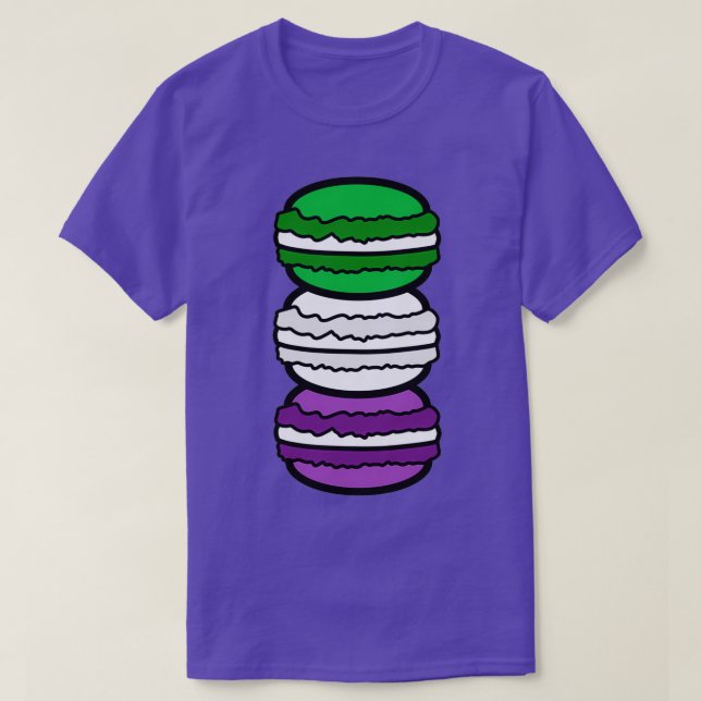 Genderqueer Pride Flag Macarons T-Shirt (Design Front)