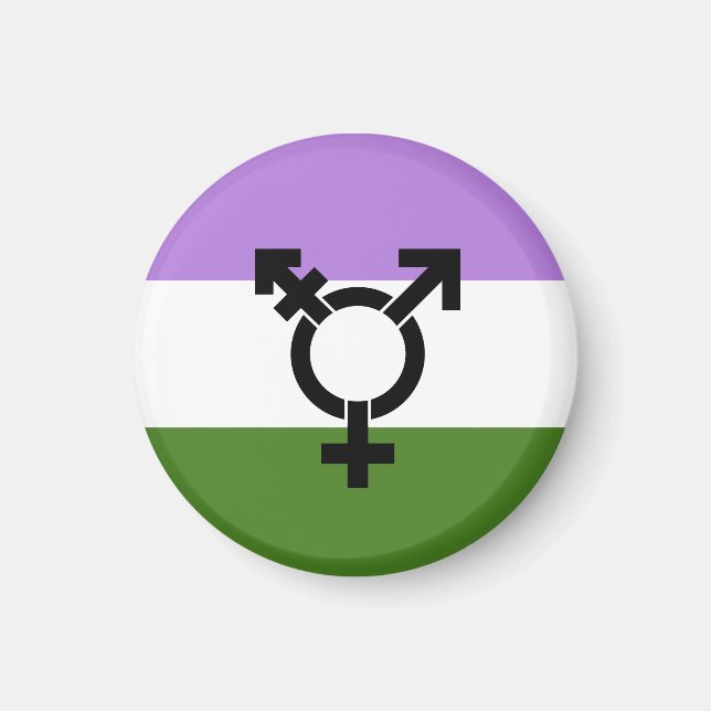 Genderqueer Pride Flag Magnet (Front)