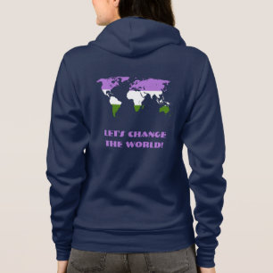 Genderqueer Pride flag pride world map Hoodie