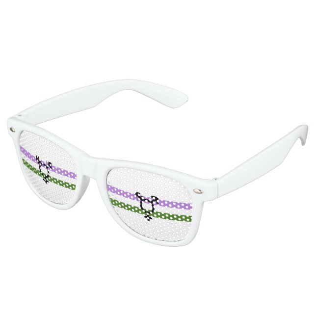 Genderqueer Pride Flag Retro Sunglasses (Angled)