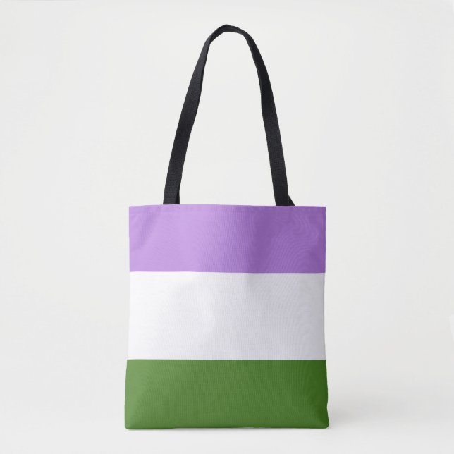Genderqueer Pride Flag Tote Bag (Front)