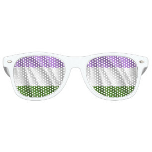 GENDERQUEER PRIDE FLAG WAVY DESIGN -.png Retro Sunglasses