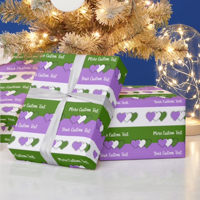 Genderqueer pride flag with text wrapping paper (Holidays)