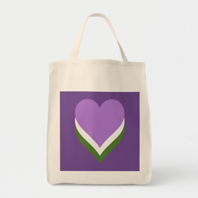 Genderqueer pride hearts  tote bag (Front)