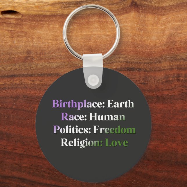 Genderqueer Pride -  Key Ring (Front)