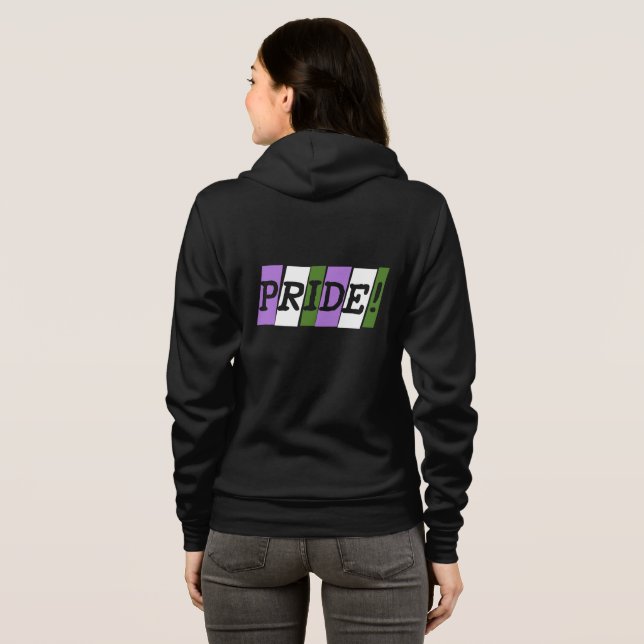 Genderqueer pride text sign  hoodie (Back Full)