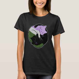 Genderqueer Yin Yang Cat Pride Flag Lgbt Gay Nonbi T-Shirt
