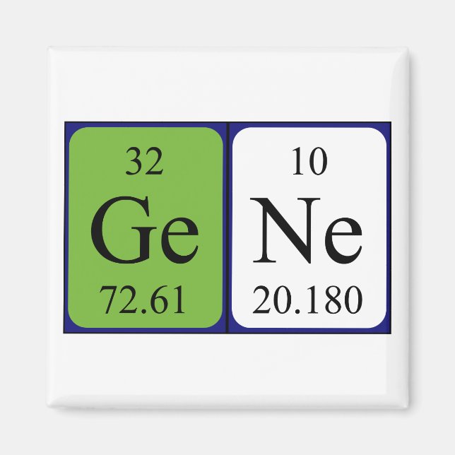 Gene periodic table name magnet (Front)