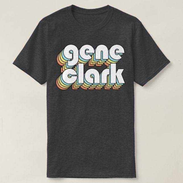 Gene Retro Rainbow Typography Faded Style 1 T-Shirt (Design Front)