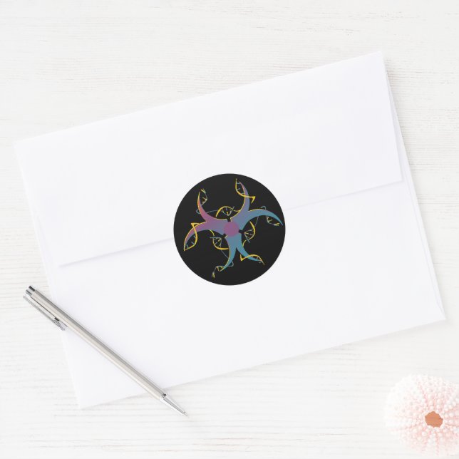 Gene Splicing Bio Hazard Symbol Classic Round Sticker (Envelope)