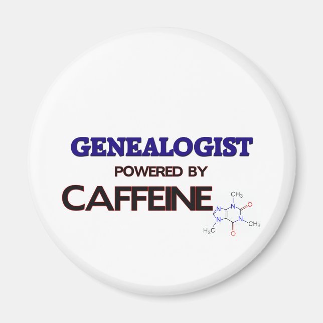 Genealogist Powered by caffeine Magnet (Front)