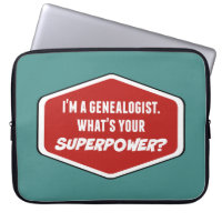 Genealogist Superpower Custom Laptop Sleeve