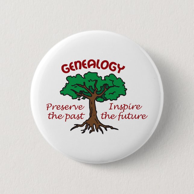 GENEALOGY 6 CM ROUND BADGE (Front)