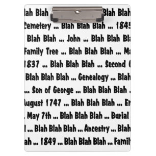 Genealogy Blah Blah Blah Clipboard