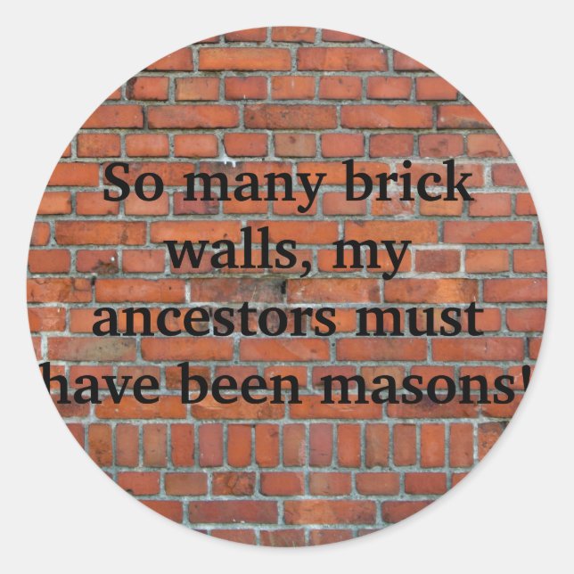 Genealogy "Brick Wall" Sticker (Front)