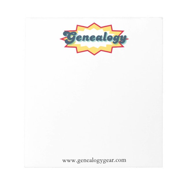 Genealogy Comic Book Pop Notepad (Front)