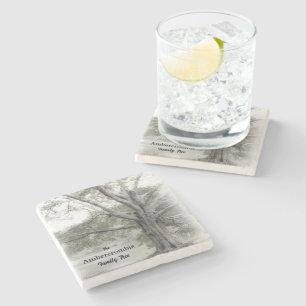 Genealogy Family Tree Stone Coaster